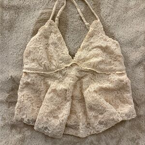 Altar’s State Cora Lace Hanky Top in Cream